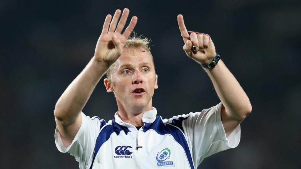 Wayne Barnes: made a profoundly flawed decision late in the South Africa v New Zealand clash at Ellis Park which saw South Africa end the All Blacks’ unbeaten run. Photo: David Rogers/Getty Images