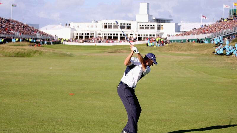 Pádraig Harrington plays to the 18th green during the final round of the 137th Open Championship at Ryal Birkdale in 2008. Photograph: Andy Lyons/Getty Images