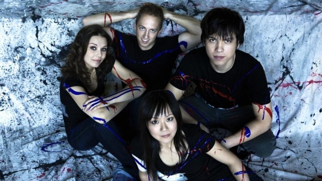 Attacca are, clockwise from far left, Amy Schroeder, Luke Fleming, Andrew Yee and Keiko Tokunaga
