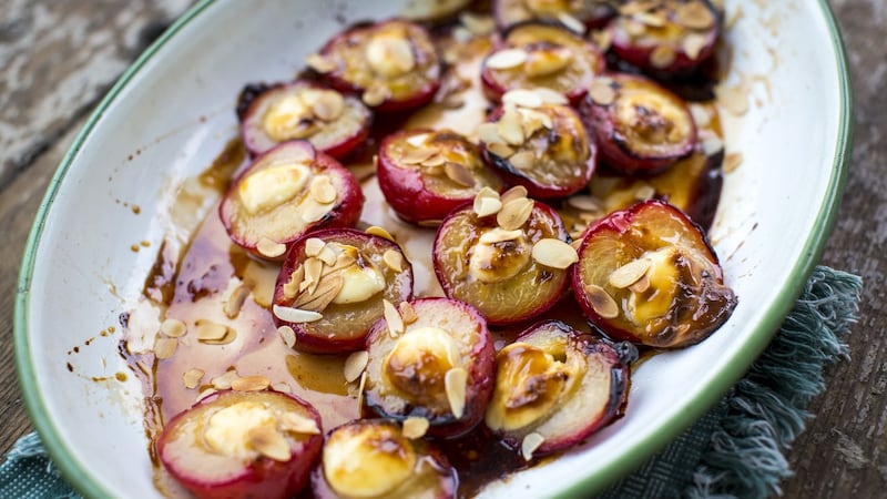 Donal Skehan: Baked plums with honey whipped mascarpone