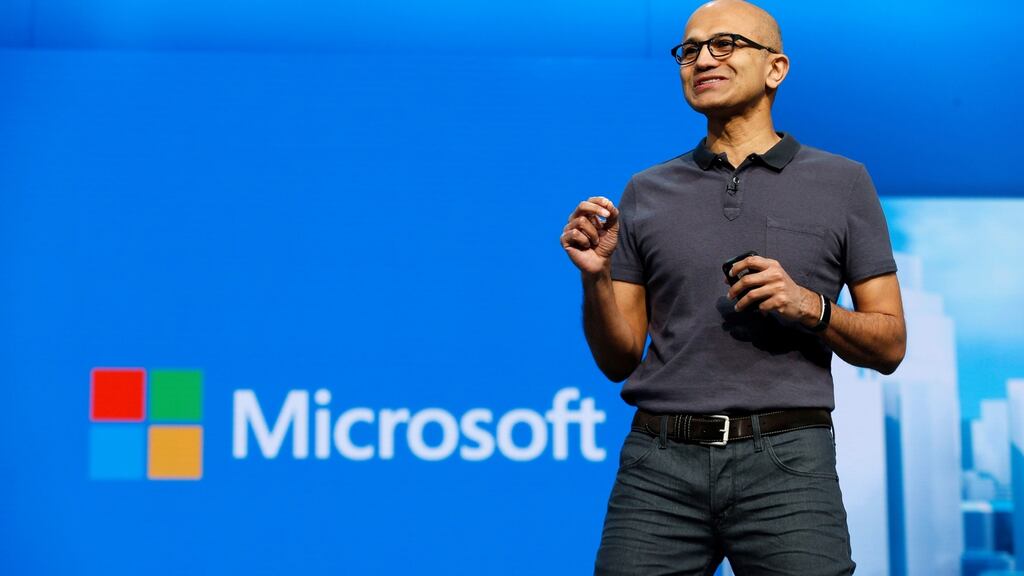 Microsoft chief executive Satya Nadella: Microsoft has sued the US government for the right to tell its customers when a federal agency is looking at their emails. Photograph: Beck Diefenbach/Reuters