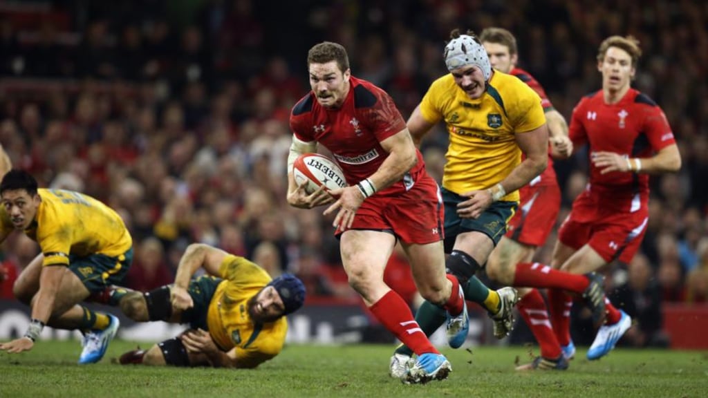 Dynamic Wales winger George North will be a key man for Northampton Saints when they take on Leinster at Franklin’s Gardens, a reprise of the 2011 Heineken Cup final between the two sides. Photograph: David Rogers/Getty Images.