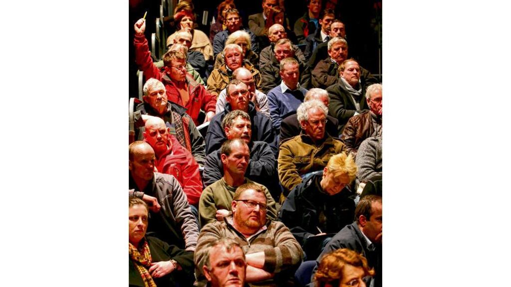Some of those attending the public meeting on the proposed salmon farm in Galway city. Photographs: Joe OShaughnessy
