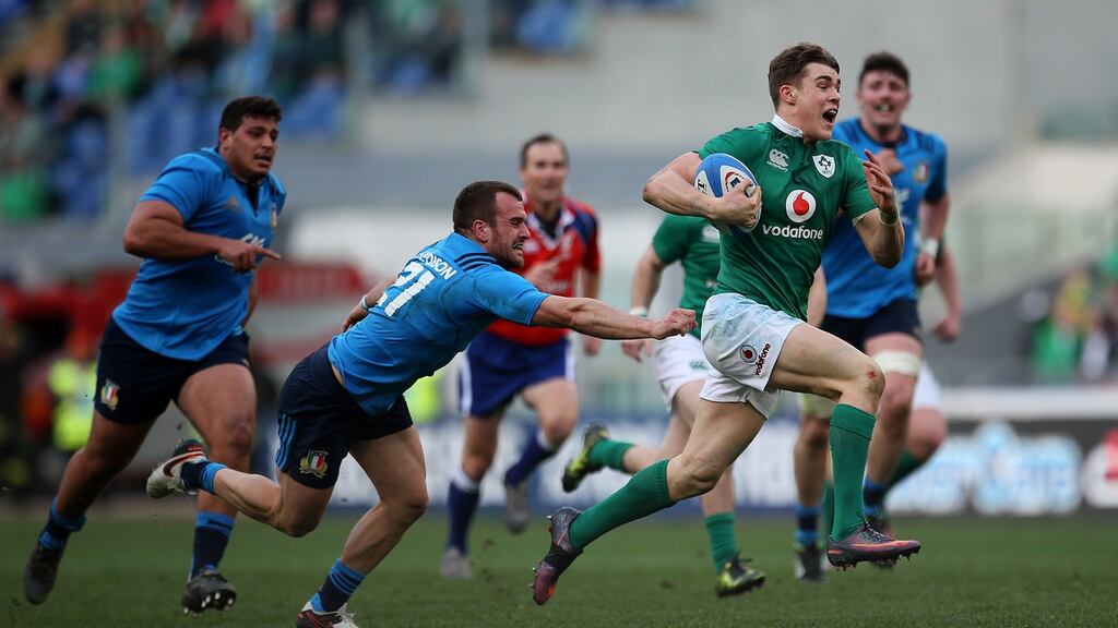 Ireland’s Garry Ringrose on his way to becoming the next Brian. Photograph: Steven Paston/PA Wire