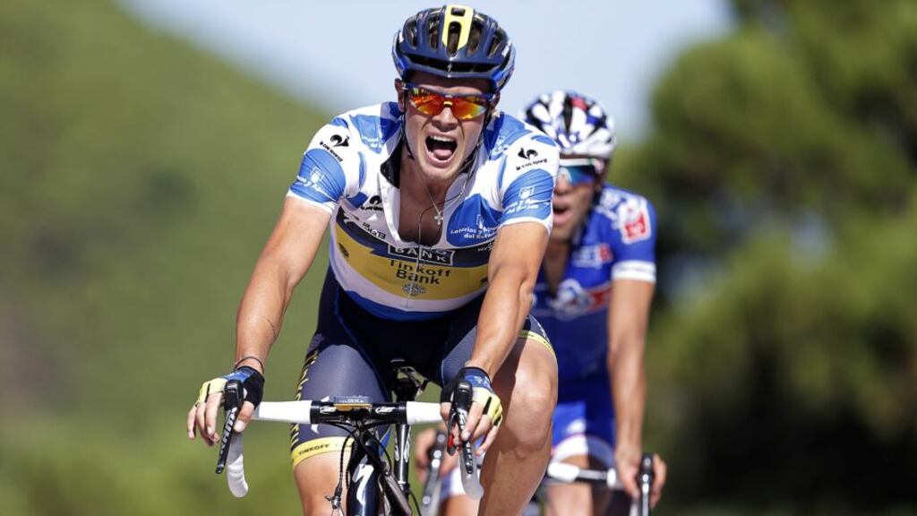 Team Saxo-Tinkoff’s Irish rider Nicolas Roche is up to secpond place in ‘La Vuelta’ Tour of Spain. Photograph: Jose Jordan/AFP/Getty Images