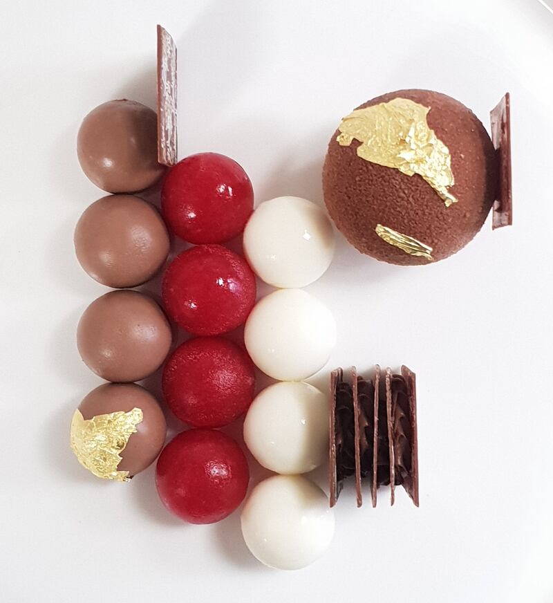 A Paula Stakelum dessert using Legend chocolate, made for Ashford Castle by Valrhona