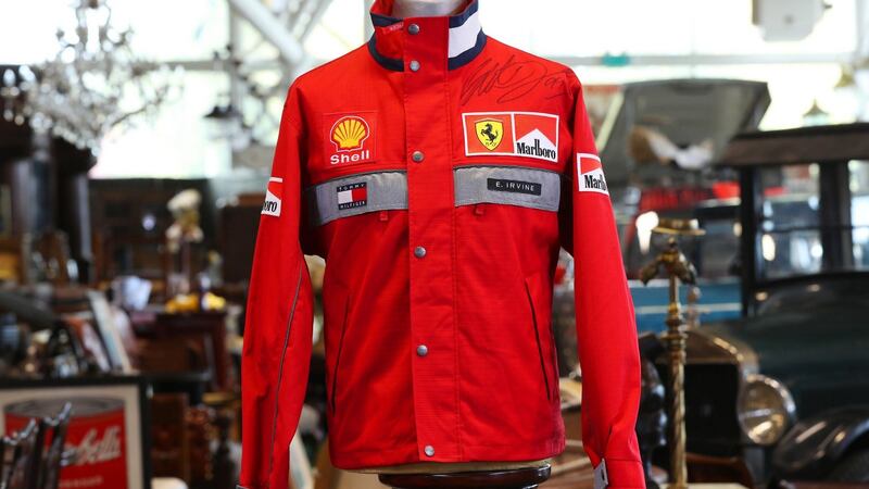 Eddie Irvine’s jacket to be auctioned at the Heritage Hotel, Killenard, Co Laois on October 29th and 30th