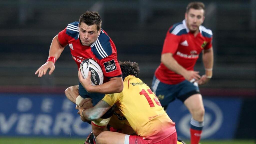 Munster’s CJ Stander in Pro12 action against Scarlets at Thomond Park, Limerick. Photograph: Inpho