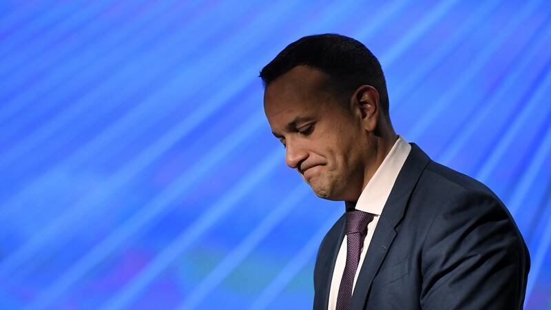 Taoiseach Leo Varadkar speaks at an All-Island Civic Dialogue on Brexit in Dundalk, Ireland, in April. Photograph: Clodagh Kilcoyne/Reuters