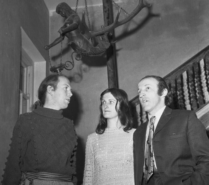 Paddy Moloney (right) with his wife, Rita, and Garech de Brún at a Claddagh Records reception in Dublin. Photograph: Kevin McMahon
