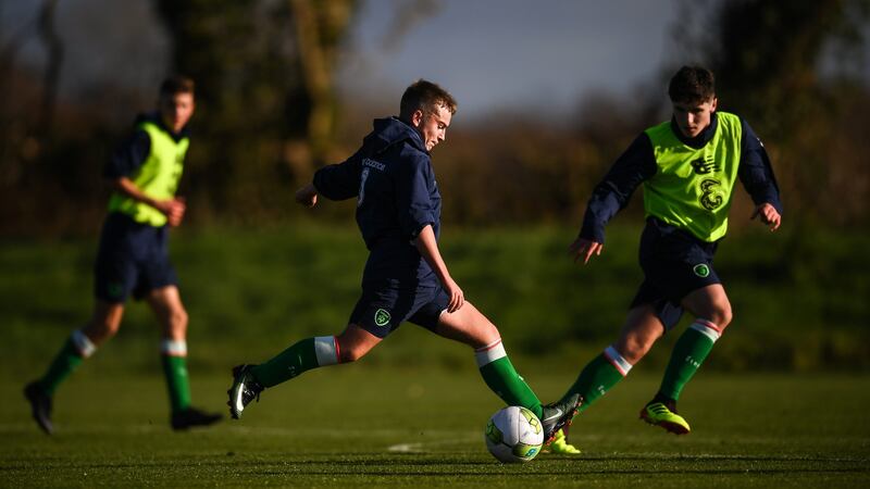 John Joe Power during a Republic of Ireland under-15 training camp at Johnstown House in Enfield, Co Meath. Photo: Stephen McCarthy/Sportsfile