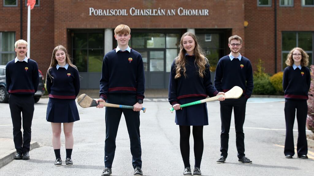 John Kevin Malone, Aoife Walsh, Kevin Holland, Ava O’Shea, Ciarán Kehoe and Tori Douglas, Leaving Cert students at Castlecomer Community School, Co Kilkenny. Photograph: Laura Hutton/The Irish Times