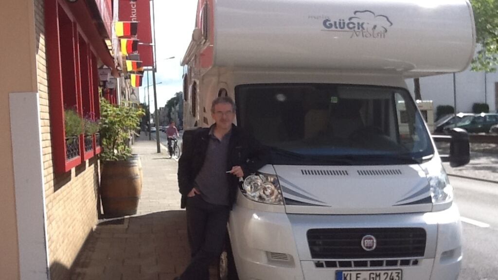 Frank McNally with his camper van on his way to Euro 2012 in Poland