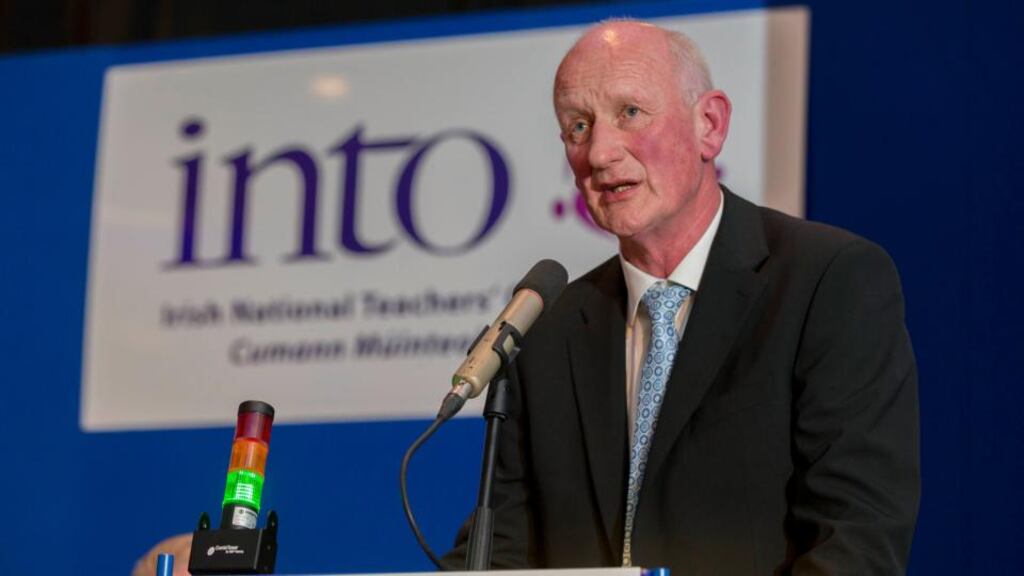 Kilkenny hurling manager Brian Cody addresses the INTO Conference in Kilkenny. Photograph: Dylan Vaughan.