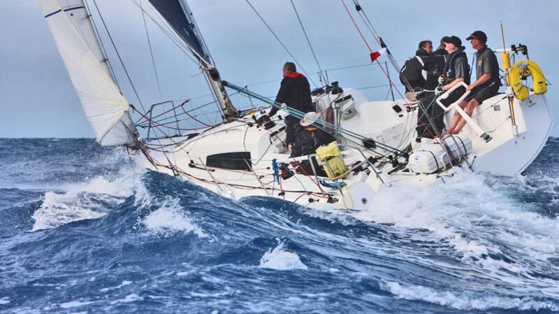 Irish Sailor of the Year Conor Fogerty at the helm of BAM, competing this week in the 2018 RORC Caribbean 600. Photograph: Tim Wright