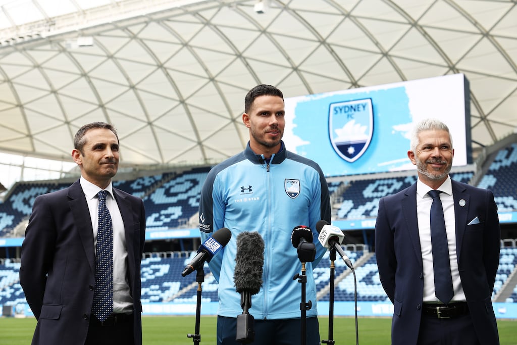 Jack Rodwell during a recent media unveiling after signing with Sydney FC in Australia. Photograph: Matt King/Getty Images