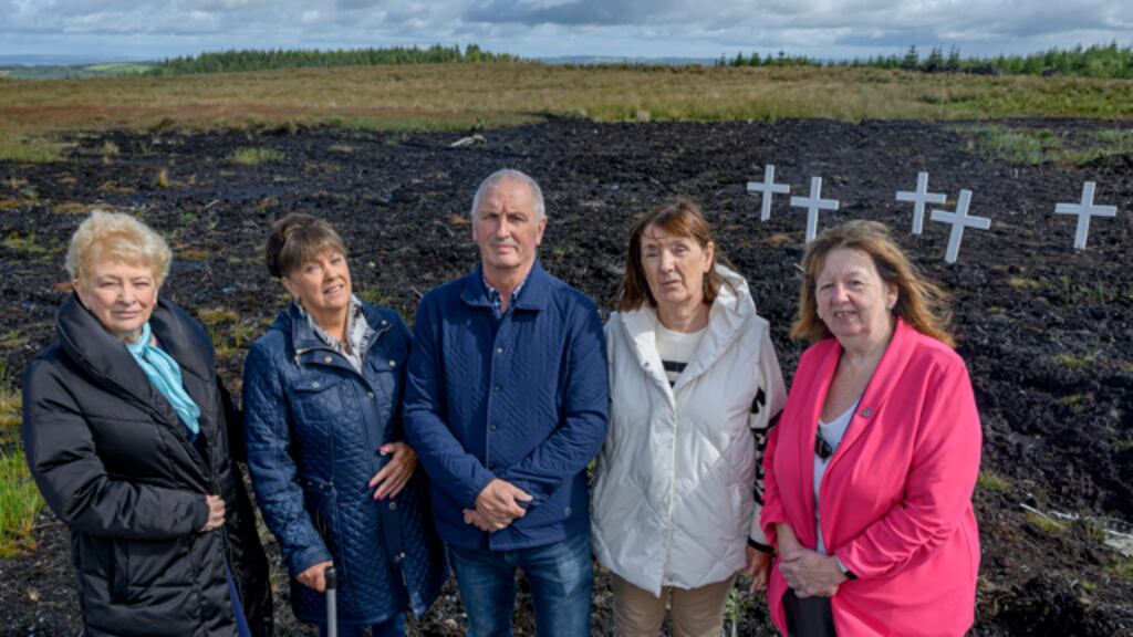 Former police ombudsman Nuala O’Loan with relatives of the Disappeared Maria Lynskey, Michael McConville, Anne Morgan and Dympna Kerr. Photograph: Neil Harrison Photography