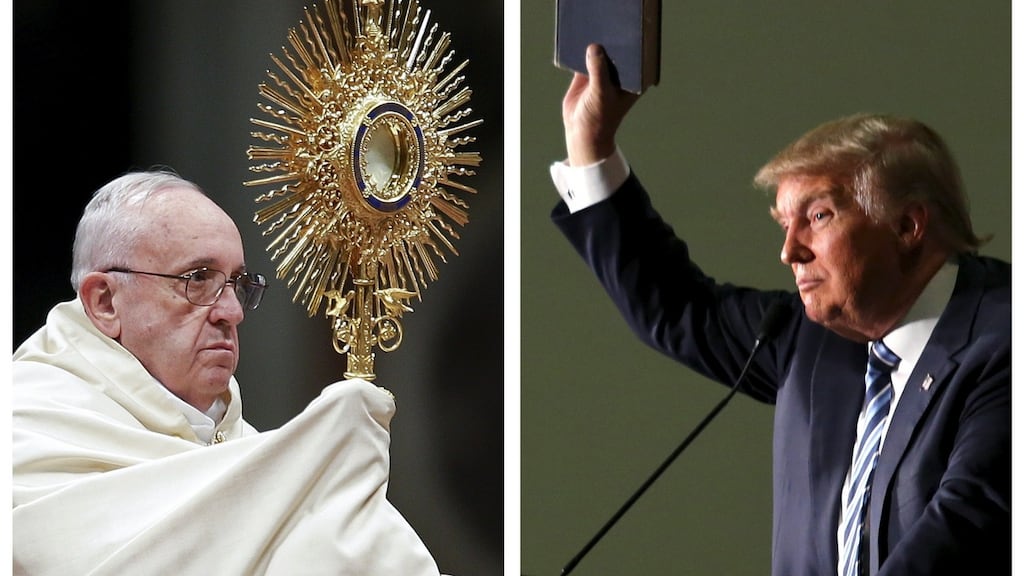 Donald Trump has accused Mexico of sending rapists and drug-runners across the United States’ southern border and has vowed if elected president to build a wall to keep out immigrants who enter illegally. Photograph: Max Rossi/Reuters