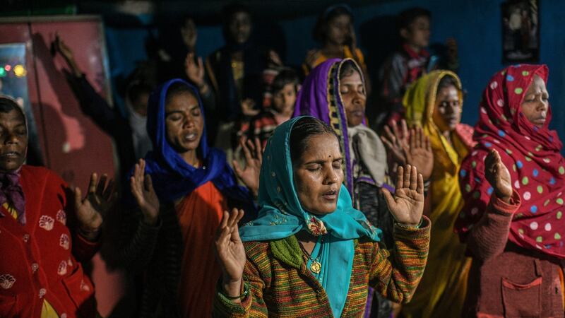 Women at a secret prayer meeting in the state of Madhya Pradesh, India, on February 9th, 2021. Photograph: Atul Loke/New York Times