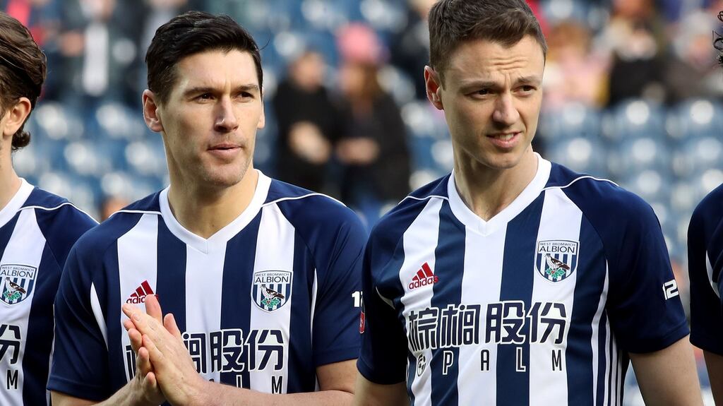 Gareth Barry and Jonny Evans: two of the four West Brom  players that nicked a taxi at five in the morning outside a McDonald’s in Spain. Photograph: Nick Potts/PA