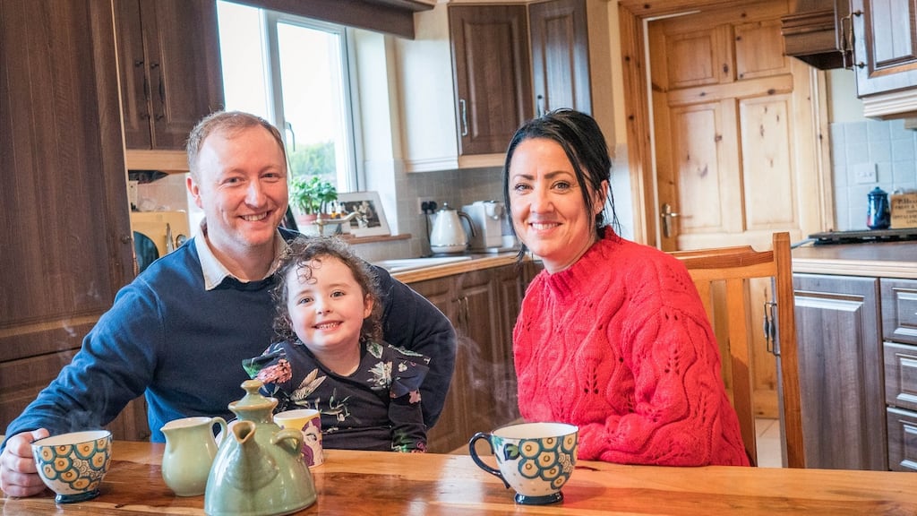 Aidan and Marina Murphy with their daughter Anna, aged 4 at their home in Ballinrobe, Co Mayo. Photograph: Keith Heneghan