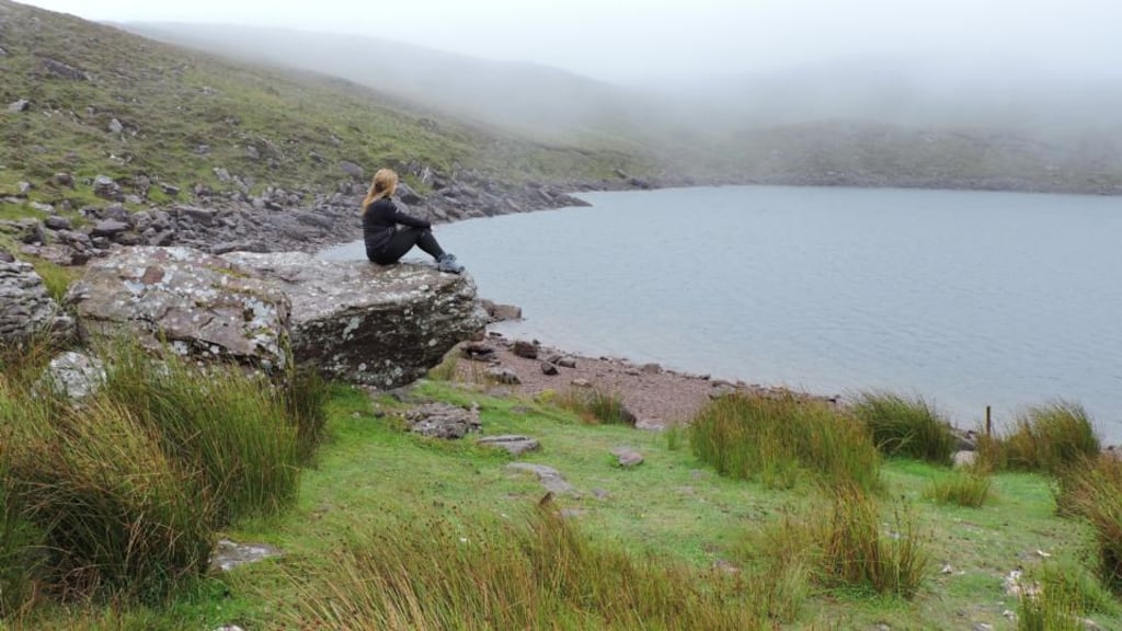 Rachel Flaherty at Lake Muskry in the Galtee Mountains, Co Tipperary. Photograph: Neil Coles