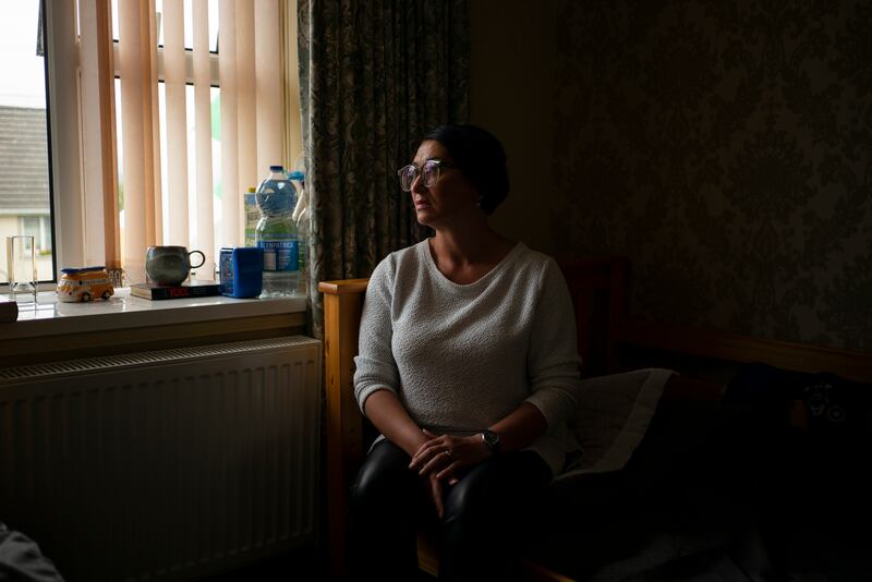 Nataliia Zhukova and her family are living in Doochary after fleeing Ukraine. Photograph: Paulo Nunes dos Santos/New York Times