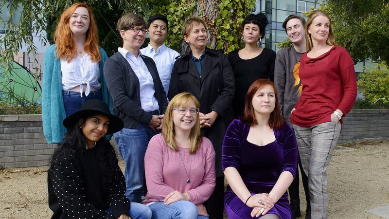 Anne Enright, Ireland’s first Professor of Fiction, with her MA student group at UCD