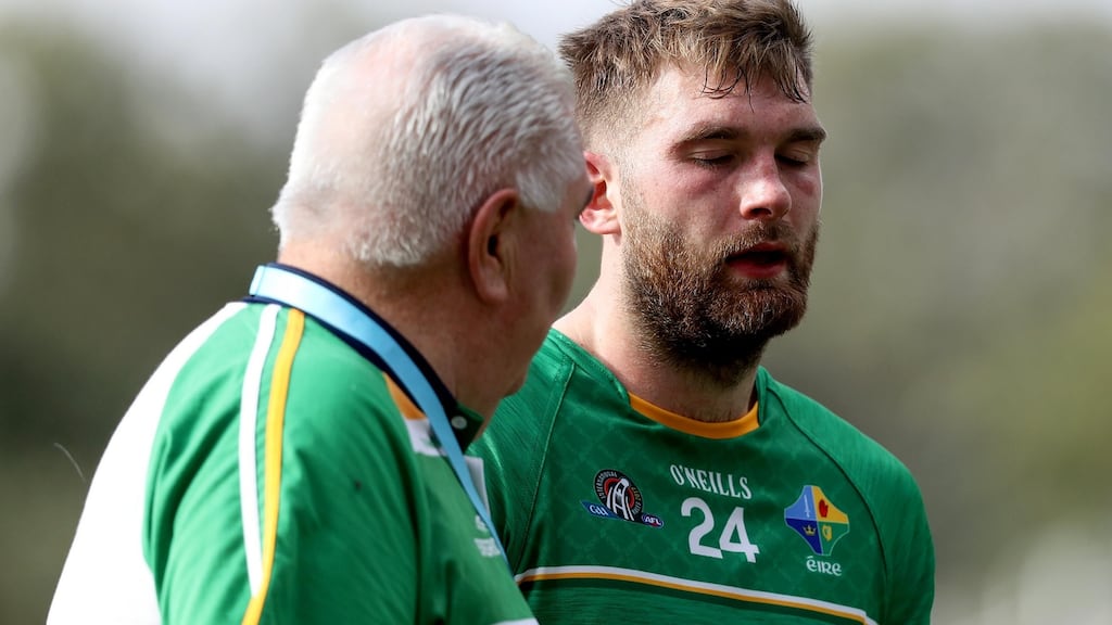 Ireland’s Aidan O’Shea and manager Joe Kernan after the first Test on Sunday. Photograph: Inpho