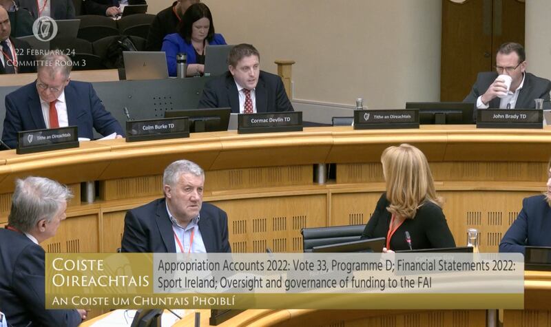 Members of the Football Association of Ireland (FAI) appear at the Public Accounts Committee (PAC) on Thursday, February 22nd, 2024