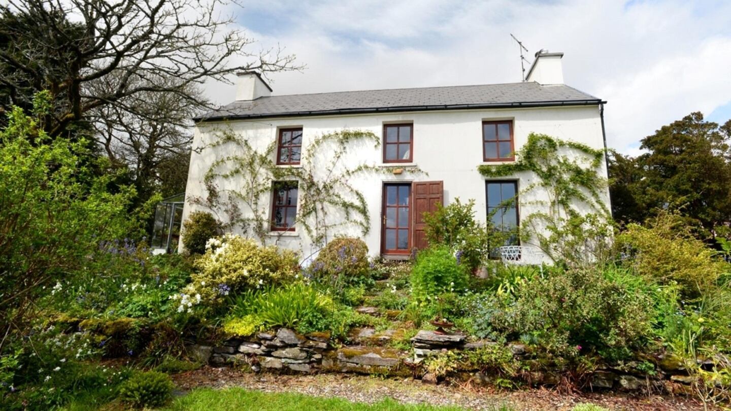 Lis na Cre, Stoball Hill, Ballydehob, west Cork (€395,000): a four-acre property comprising a two-bedroom traditional two-storey farmhouse and a two-bedroom cottage.