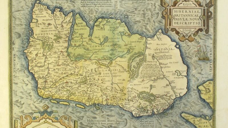 This Abraham Ortelius map was discovered when an email of a Chinese vase – which had little value – was sent to Mullen’s of Laurel Park. This map hung in the background of the picture and is estimated to be worth €2,500–€3,500