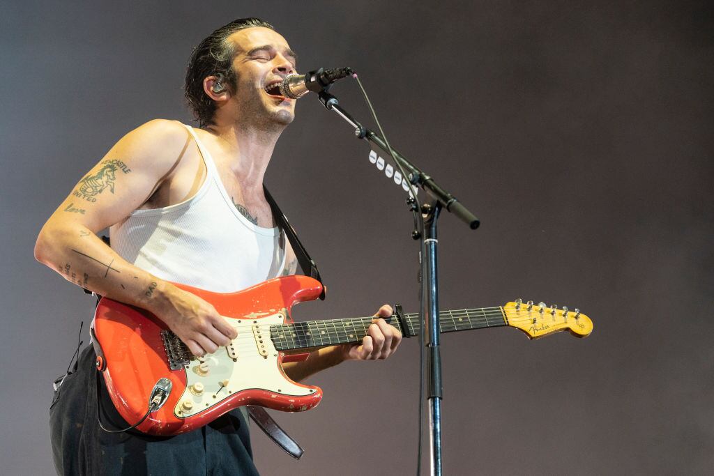 During their set at the festival Kuala Lumpur in July, frontman Matty Healy made a speech about homosexuality, which is illegal in Malaysia, and kissed bassist Ross MacDonald on stage. Photograph: Erika Goldring/Getty Images
