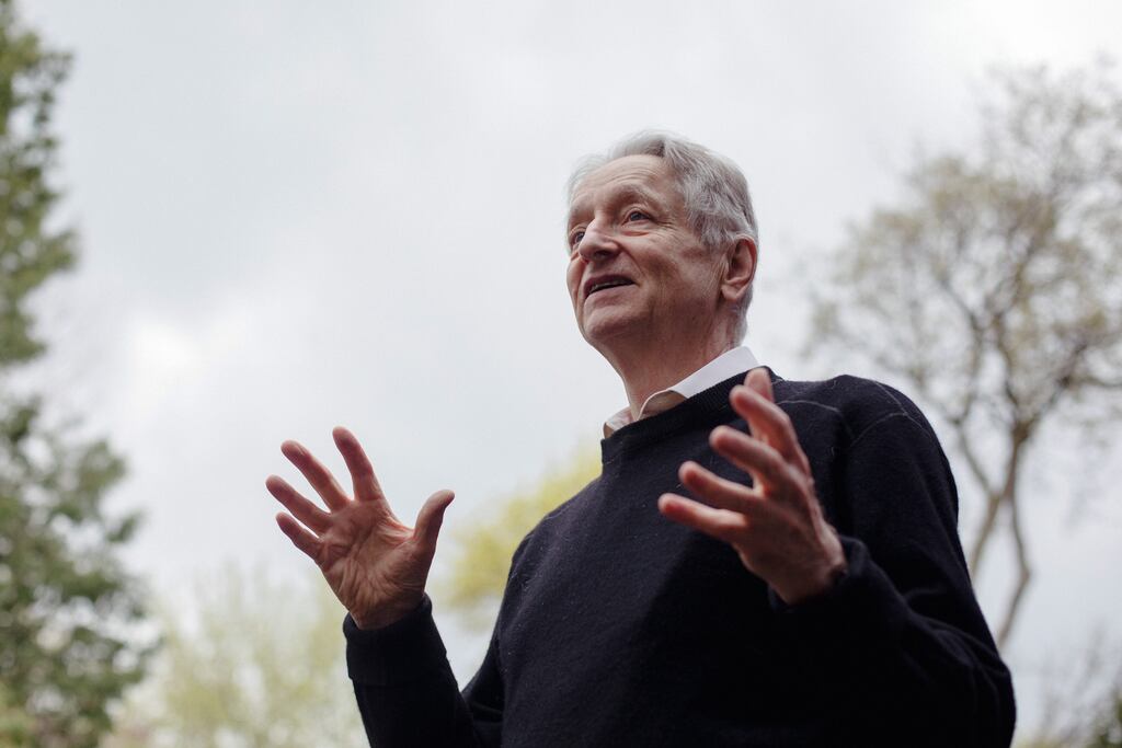 The decision by Geoffrey Hinton to step down from Google in order to speak his mind is seen as typical of the man. Photograph: Chloe Ellingson/The New York Times