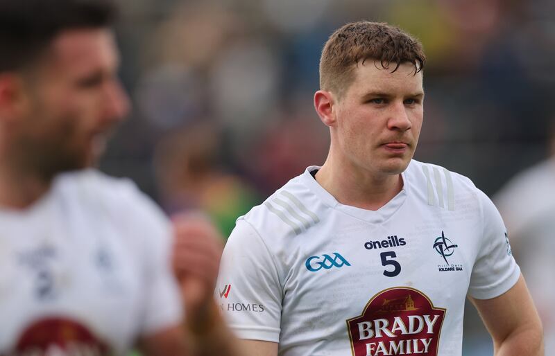 Kildare’s Jack Sargent dejected. Photograph: James Crombie/Inpho