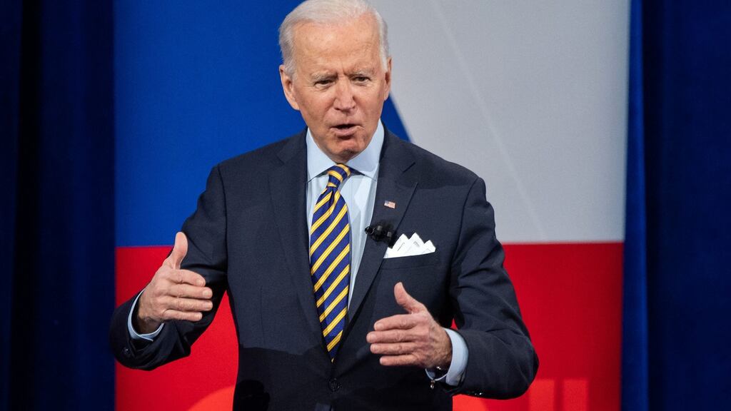 US President Joe Biden participates in a town hall in Milwaukee, Wisconsin. Photograph: Saul Loeb / AFP via Getty Images