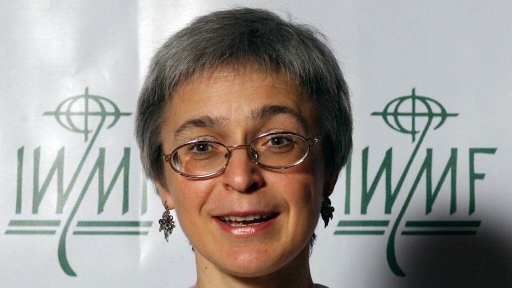 Russian journalist Anna Politkovskaya, who was found shot dead on October 7th, 2006 at her apartment block in central Moscow. Photograph: Reuters