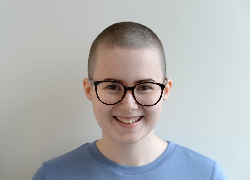 Niamh Flanagan (19) who is undergoing cancer treatment in the Mater hospital, Dublin. Photograph: Dara Mac Dónaill/The Irish Times