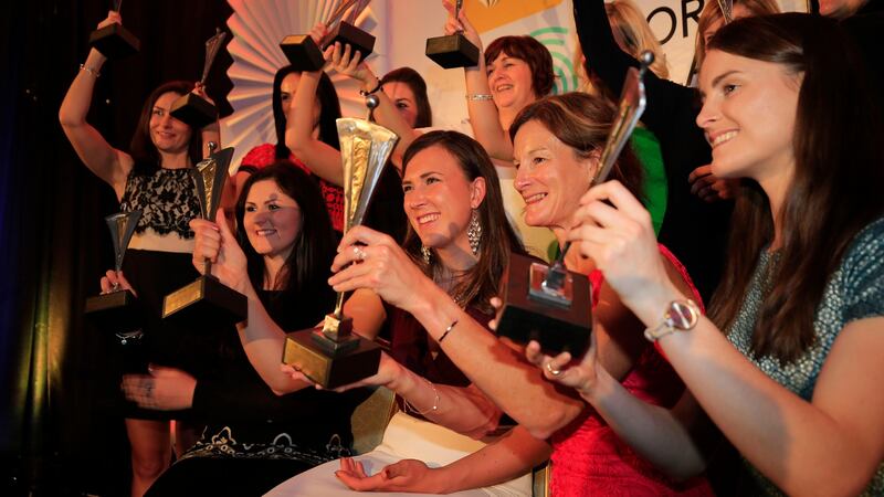 Annalise Murphy along with the monthly winners at The Irish Times/Sport Ireland Sportswoman of the Year awards. Photo: Nick Bradshaw/The Irish Times