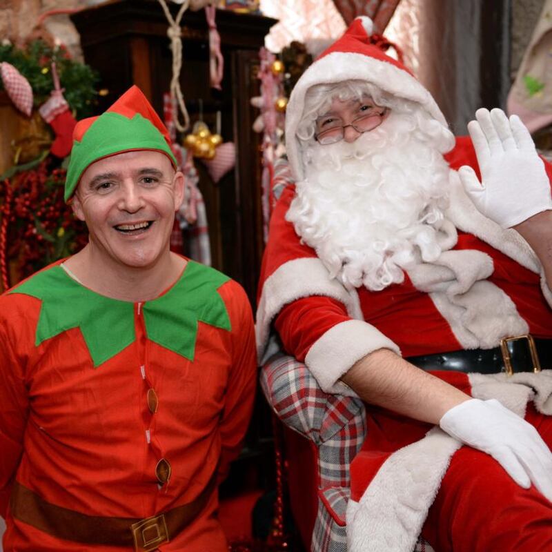 Conor Pope as the elf at Santa’s grotto at Powerscourt House in 2013. Photograph: Eric Luke