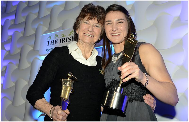 Katie Taylor and Maeve Kyle at The Irish Times Sportswoman of the Year Awards 2012. Photograph: Brenda Fitzsimons
