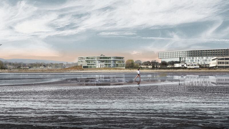 The proposed interpretive centre and spa as seen from Sandymount Strand