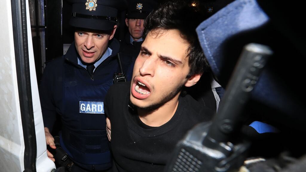 Mohamed Morei (18) pictured being brought to Dundalk District Court last week where he was charged with murder. Photograph: Colin Keegan/Collins Dublin
