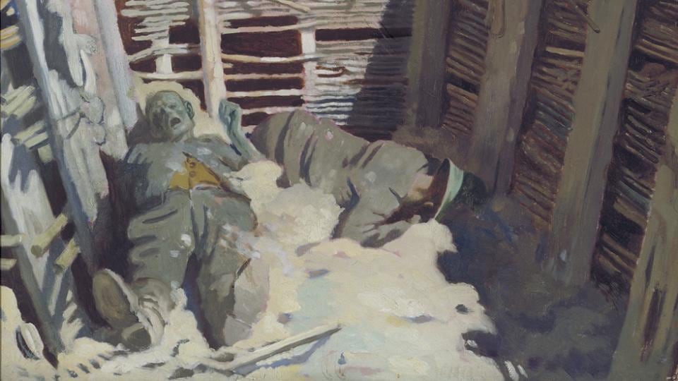 Dead Germans in a Trench: part of the painting by the Irish war artist William Orpen. Photograph: IWM