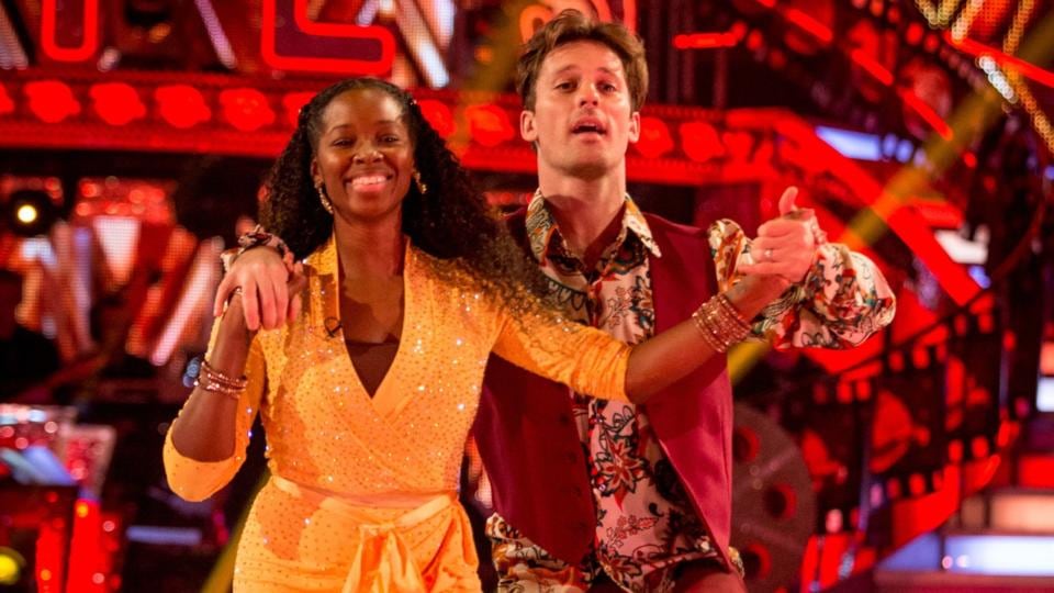 Jamelia and her dance partner Tristan MacManus during a dress rehearsal for  Strictly Come Dancing. Photograph: PA