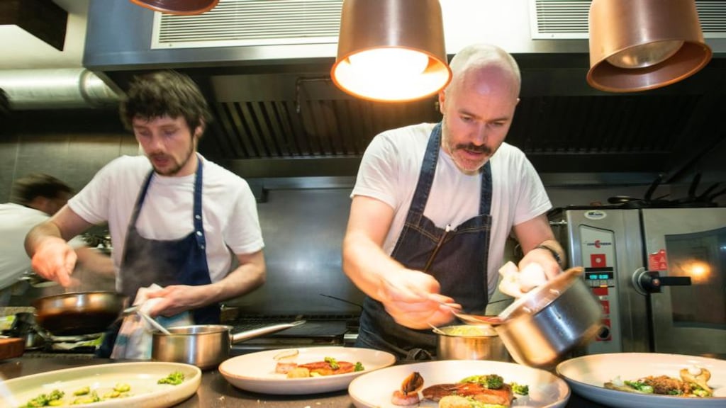 Chef John Wyer in the kitchen at Forest Avenue. Photograph: Dave Meehan