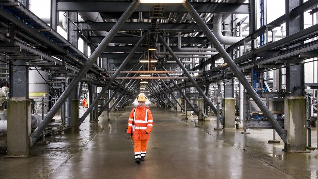 Staff member at Shell’s gas terminal in Erris. Shell acknowledged that the flaring was “exceptional”