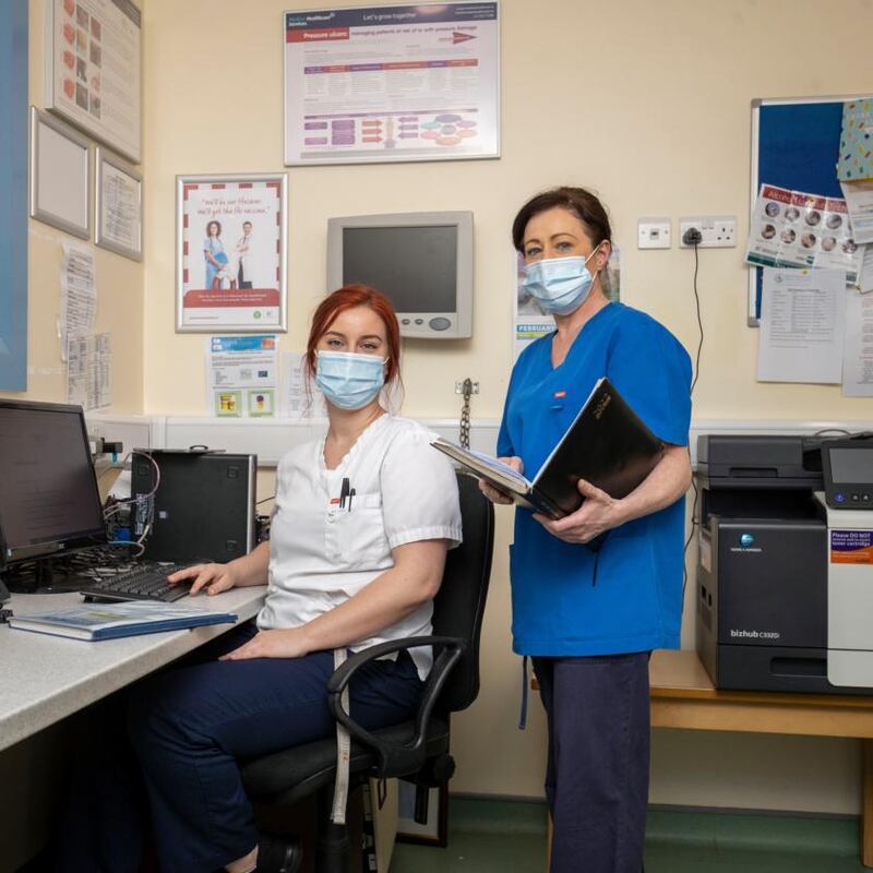 Marija Reger, clinical nurse manager and Debbie O’Reilly, team leader at Talbot Lodge Nursing Home. Photograph: Tom Honan