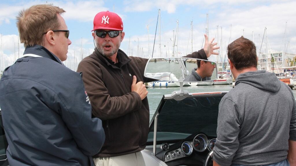 Robert Harris (centre) with clients David Furness and Chris Clowes in the Algarve