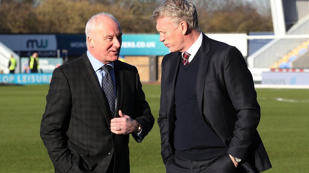 Tony Henry (L) with West Ham boss David Moyes. Photograph: Nick Potts/PA